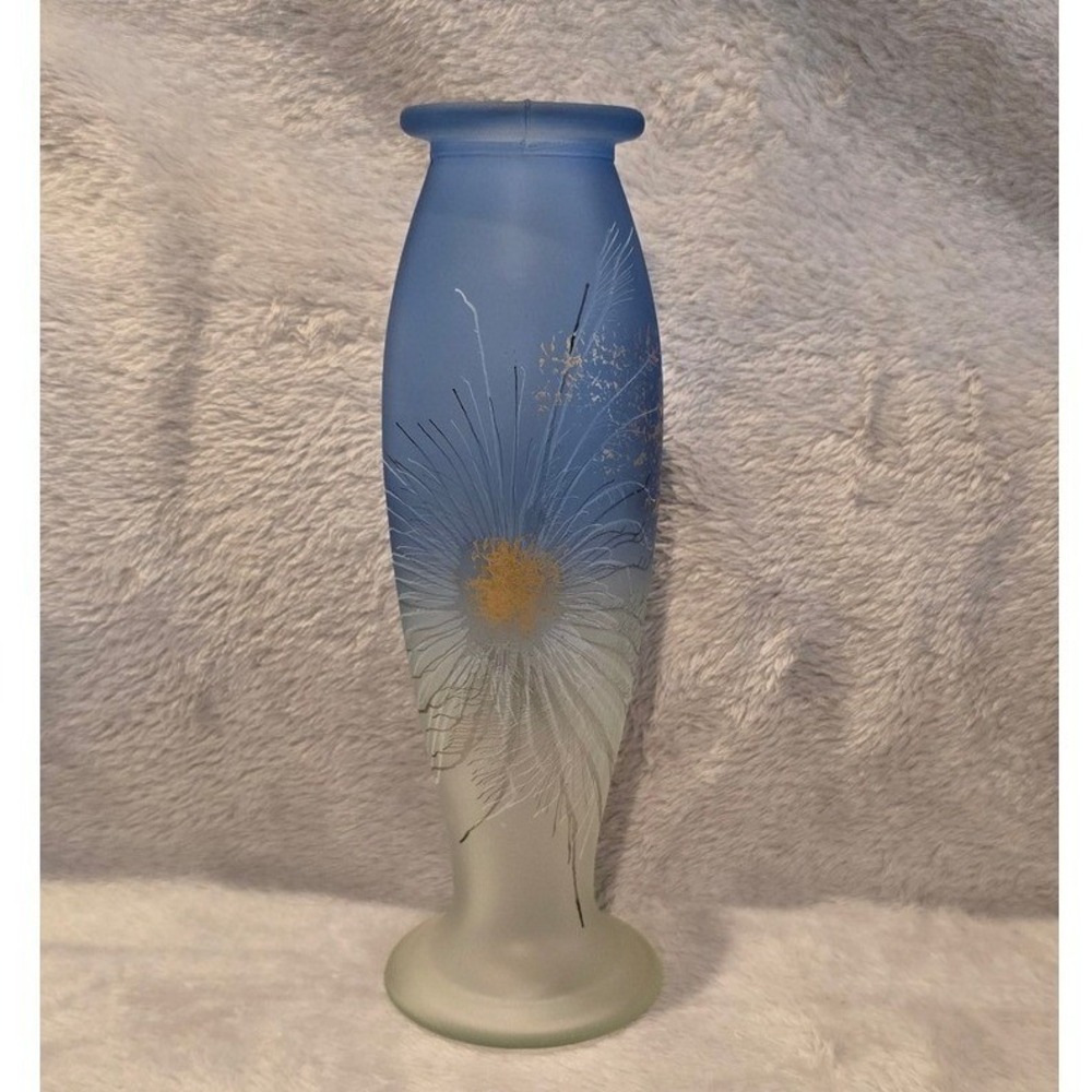 Schott Zwiesel‎ Art Glass Ambiente Satin Blue Glass Vase 7.5" High